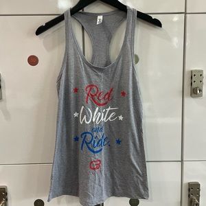 Cyclebar red white and ride tank